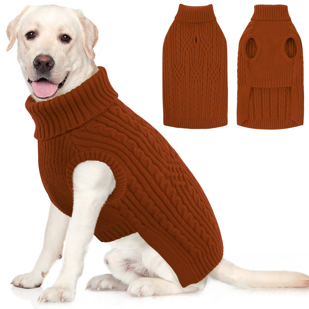 AOFITEE XL Dog Sweater, Extra Large Dog Sweater Girl Boy, Warm Turtleneck Fall Dog Sweaters Girl Boy, Green Dogs Christmas Sweaters Pet Knitwear, Soft Pullover for Beagle, Weimaraner, Dalmation, XL