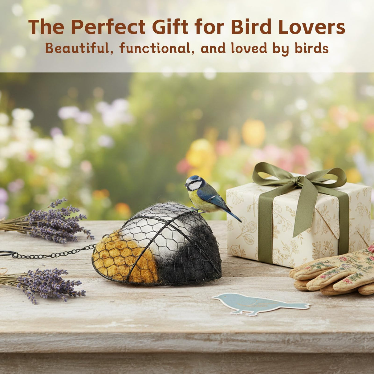 KHUVEZW Handmade Fiber Bird Nesting Heart, Alpaca Fiber Bird Material House,Hummingbird Nest Boxes for Outside, Winter Tree Shelter for Wild Birds, Gifts for Hummingbirds Lovers (1 PCS)