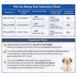 AQUILLA Dog Ramp for Car, 67" Long & 17.3" Wide Foldable Pet Ramp with Non-Slip Surface, Portable Dog Car Ramp for Old/Large/Senior Pets to Get on Bed, Stairs, Sedan/SUV/Cars, Up to 250LBS Capacity