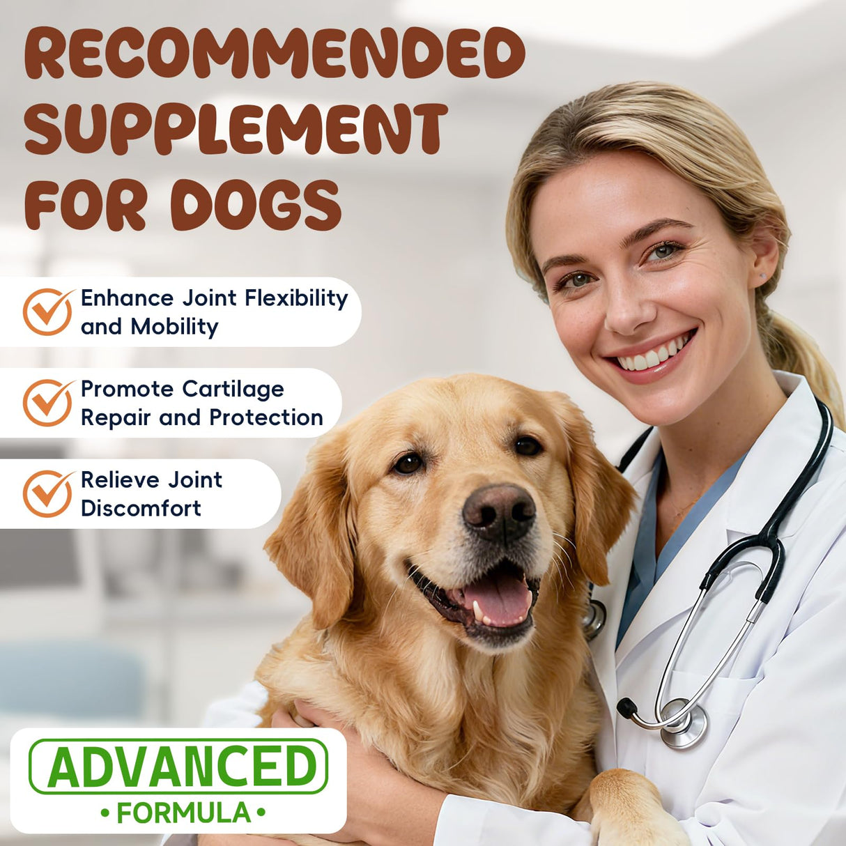 Glucosamine for Dogs Hip and Joint Supplement 200 PCS Glucosamine Chondroitin MSM for Dogs Hip & Joint Pain Relief Mobility Support for All Small Medium Large Breeds Chicken Flavor