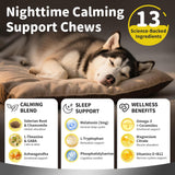 POPPAW Melatonin for Dogs, Calming Chews with Valerian Root & L-Theanine for Sleep Aid & Emotional Support, Calming Treats for Stress Anxiety Relief - Thunder, Fireworks, Barking, Bacon Flavor, 90Ct