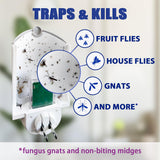 Flying Insect Trap (1 Stater & 3 Refill Cartridges), UV Light Indoor Bug Catcher for Gnats, Fruit Flies, Mosquitoes, and Moths, Plug-in Fly Trap for Home, Kitchen, Living Room