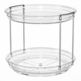 2 Tier Lazy Susan Turntable Organizer 9.25'' Rotating Spice Rack Organization for Cabinet, Kitchen, Pantry, Countertop, Bathroom, Vanity, Medicine Cabinet Organizer, Clear