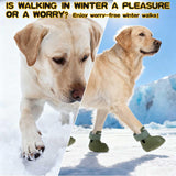 EXPAWLORER Dog Shoes for Small Medium Large Dogs, Waterproof Non-Slip Dog Snow Booties for Winter with Socks, Easy On & Off Pet Boots & Paw Protectors, Easy-Clean for Beach Outdoor Rain (Green S)