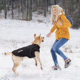 Warm Dog Jacket - Fleece Coat with Built-in Harness, Waterproof Vest, Reflective Stripes, Pink XL