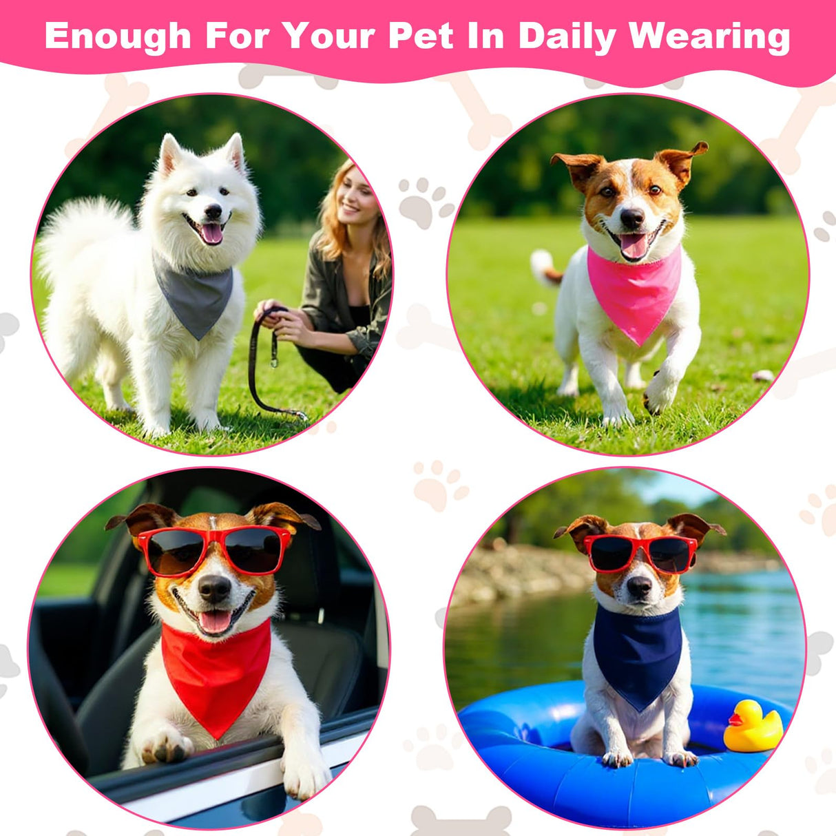 40 Pcs Plain Dog Bandanas Bulk Sublimation Heat Transfer Washable Adjustable Dog Scarf Triangle Scarf for Small Medium Large Pets, 20 Colors, 25.5"×16.5"