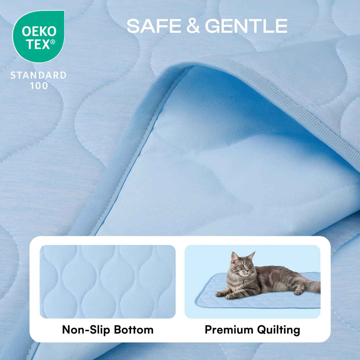 Luciphia Waterproof Cooling Blanket for Dogs Couch Cover Q-MAX>0.5, Leakproof Pet Mat Non-Slip for Cat Puppy Crate Bed Protector Outdoor Throw (Light Blue, 30x40 inches)