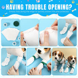 Sunnymove 100 Pcs Disposable Dog Paw Protector Adjustable Pet Boots Dog Feet Covers for Paw Protection with Self Adhesive Bandage for Small Medium Large Dogs Indoor Outdoor Walking Foot Muffs