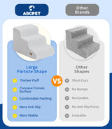ABCPET Dog Stairs for Small Dogs, 15.7" H Dog Steps for Bed 35D Strong Support Foam Stairs for High Bed or Couch Sofa Non-Slip Balanced Pet Steps Indoor, Light Grey