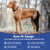 BARKLESS Single Dog Rear Leg Sleeve to Stop Licking, Breathable Male Female Dog Recovery Suit for Post Surgery, Comfortable Back Leg Sleeve for Wound Healing, Protective Cone Collar Alternative