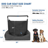 Bnonya Dog Car Seat for Medium Large, Safe and Comfortable Dog Car Bed Medium Under 60lbs, Multipurpose Design Washable with Non-Slip Base