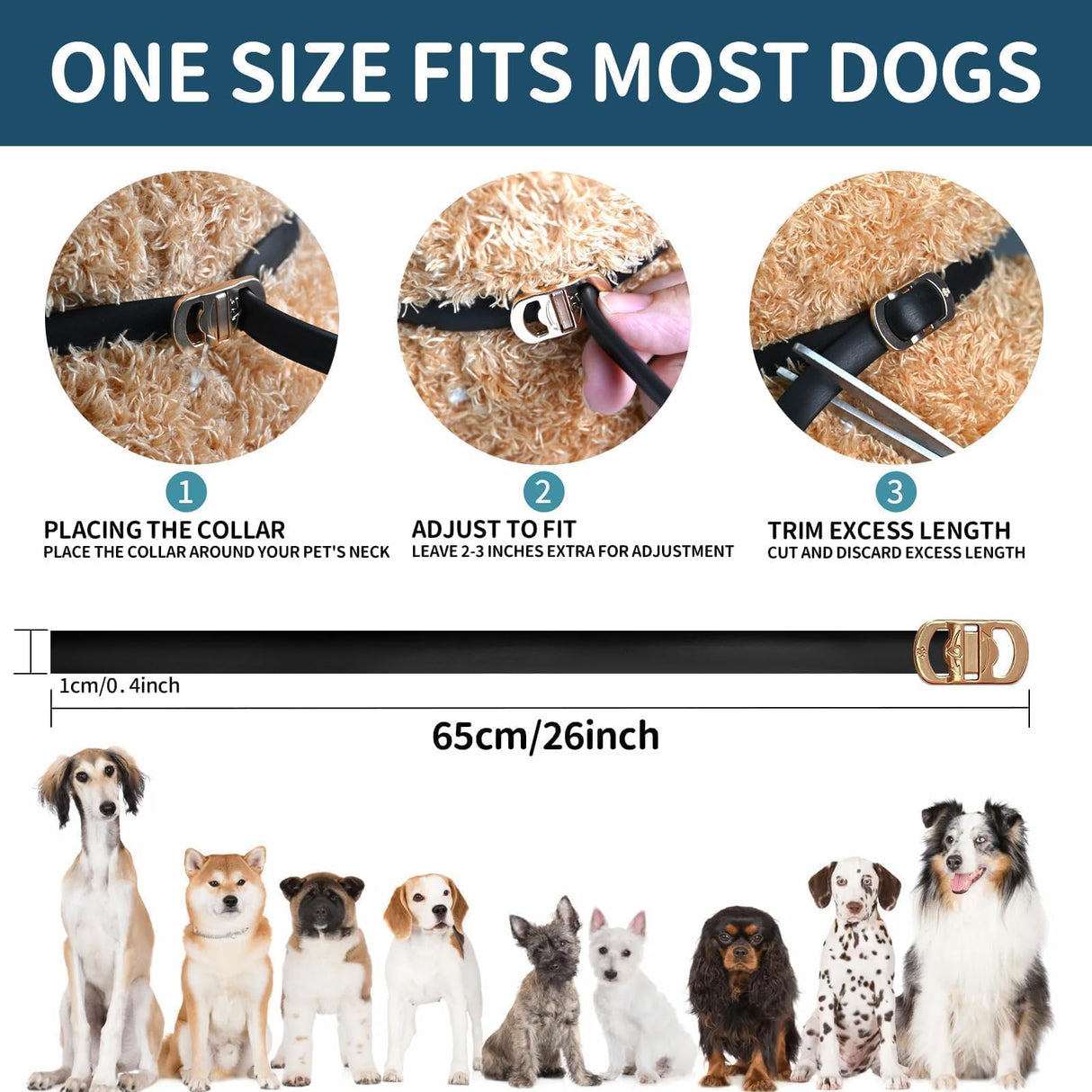 Flea and Tick Collar for Dogs 4 Pack, 32 Months Prevention, Waterproof, Adjustable for Small Medium Large Dogs Puppies (Black)