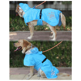 Waterproof Dog Raincoat, Reflective Adjustable Hooded Dog Rain Coat, Lightweight Breathable Pet Rain Jacket Poncho Double Layer with Leash Hole for Small Medium Large Dogs (Blue, Small)