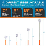 FL!PPER Flipper Platinum Scraper and Fish Tank Cleaner with Serrated Blade for Glass and Acrylic | Hand Algae Remover for Aquariums Professional Fish Tank Accessories | 18” Rigid Shaft