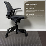 Azadx Heavy Duty Office Chair Mat for Carpet - 36" x 55" Hard Material Slip Resistant Floor Mat for Home Office Easy Glide Desk Mat