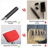 XUDAKAIXIN Grill Brush Bristle Free,BBQ Replaceable Scraper Cleaning Head,Safe Grill Accessories for Cast Iron Grates/Porcelain/Weber Gas/Charcoal Grill,Grill Brush for Outdoor Grill-Red