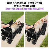 TKYZ Large Dog Stroller Cart,Foldable Dog Wagon Cart for Medium & Large Dogs with Tailgate