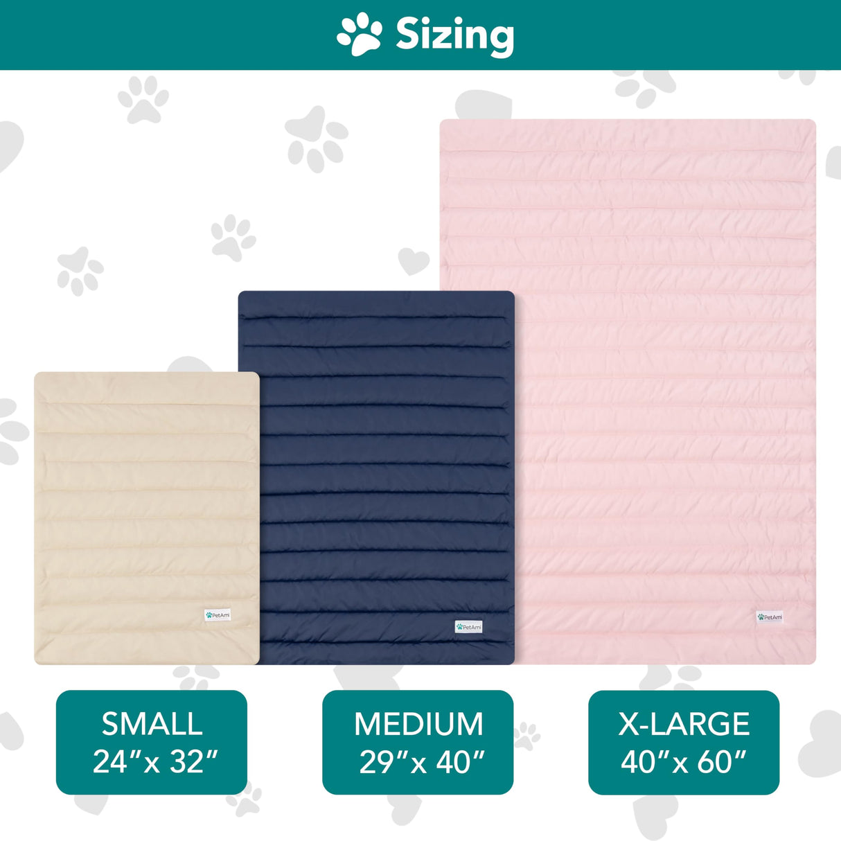 PetAmi Cooling Mat for Dog, Premium Pet Cooling Blanket for Crate Kennel, Indoor Cat Cool Sleeping Pad, Q-MAX Cold Sofa Couch Cover for Summer, Taupe/Beige, Small (24x32)