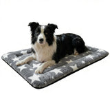 ROFKISS Washable Dog Bed Mat With Anti-Slip Bottom, Deluxe Plush Memory Foam Crate Pad & Waterproof Outdoor Kennel Mat For Dogs & Cats-Durable Crates Beds, Large Medium Small Puppy Size 30" x 20",Gray