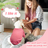 KATOLK 4 Pack Striped Dog Shirts Waffle Dog Clothes for Small Medium Dogs, Stretchy Dogs Boy Girl Dog T-Shirts Lightweight, Soft and Breathable Puppy Kitten Dog Shirts for Chihuahua
