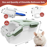 Arfubye Large Chinchilla Sand Bath Container Kit Plastic Chinchillas Dust Bath House with Sand Cup and Sand Shovel Hamster Shower Room for Hedgehog Guinea Pig Squirrel and Other Small Animals(Green)