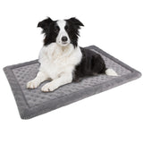 Large Dog Crate Pad 36 inch Gray Memory Foam Dog Kennel Bed Soft Flannel Washable Anti Slip Puppy Sleeping Mat,Grey