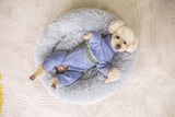 HDKUW Warm Small Dog Jumpsuit,Plush Fleece Puppy Onesie with D-Ring and Reflective Strips,Long-Sleeved Dog Cold Weather Coats for Small Medium Dogs Purple L