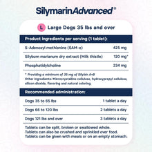 Load image into Gallery viewer, SilymarinAdvanced Liver Health Supplement for Large Dogs - Milk Thistle for Dogs Liver Support with S-Adenosylmethionine (Same) &amp; Silybin - 30 Tablets

