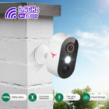 1080p Wireless Security Camera with AI Human Detection, Night Vision, 2-Way Talk, Cloud Storage, 2.4G WiFi, Battery Camera for Home Security (1 Spotlight)