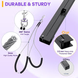 Dog Grooming Arm with Metal Clamp, Dog Grooming Table Arm & Hair Dryer Stand Hands Free Blower Hose Holder 2 in 1, Adjustable Grooming Arms for Tables with Loops for Groomers for Small Medium Pets