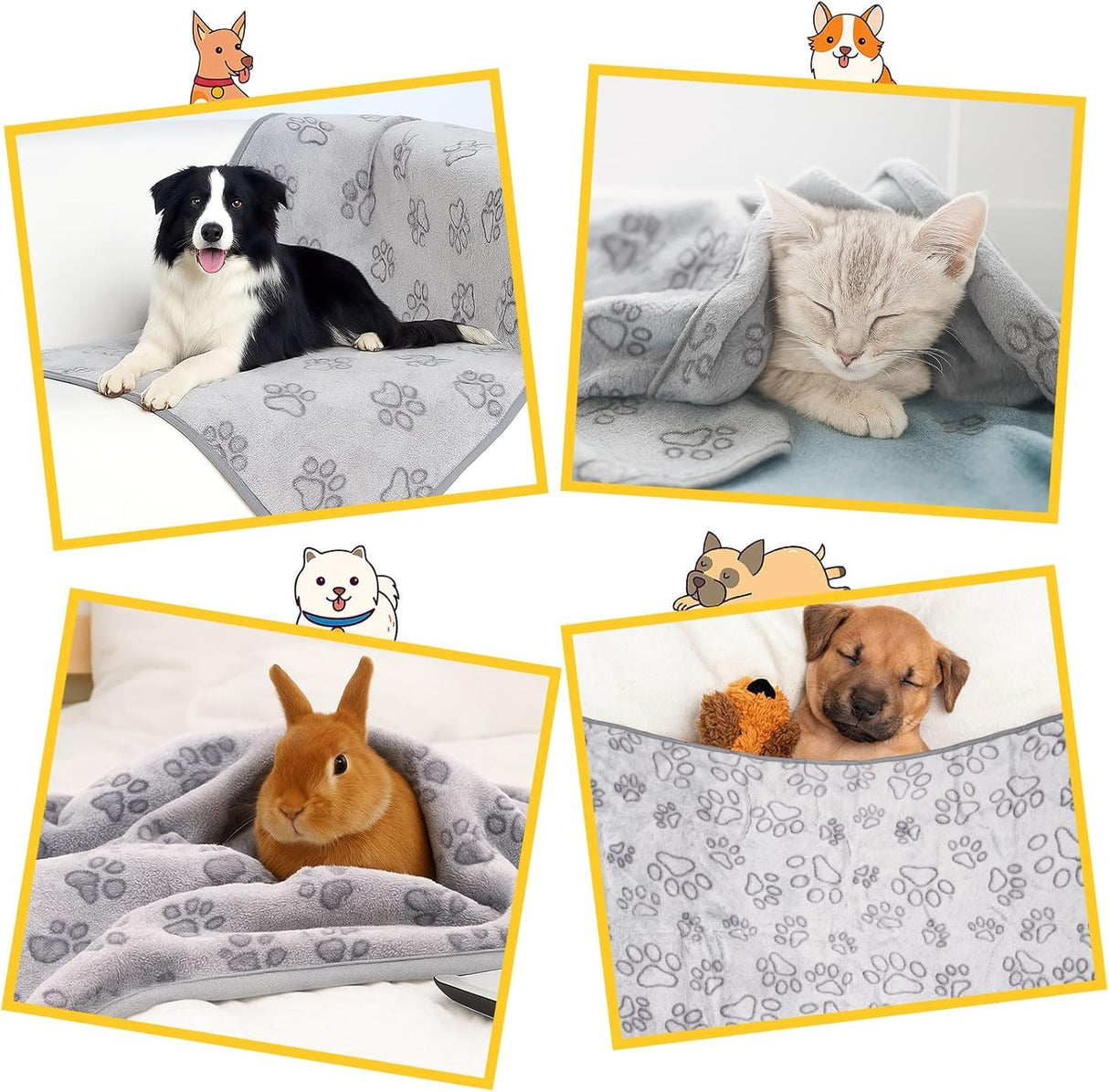 Dog Blankets for Medium Dogs, Cat, Premium Soft Dog Blankets for Small Dog Washable, Puppy Blanket Dogs Essentials for Puppies (3, Grey, 41" x 30")