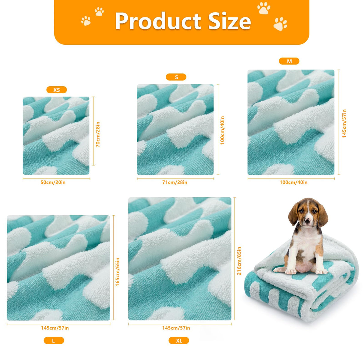 Maidewow Waterproof Pet Blanket,Dog Bed Covers Couch Sofa Stylish Jacquard Pets Throw Blankets for Puppy Cats Washable Reversible Furniture Protection Covers (Blue Wave,L)