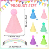 DRANSMIC 12pcs Mini Party Hats for Stuffed Animals, Macaron Hats for Dolls Dog Cat Rabbit Puppies Birthday Party Cone Hats Photo Prop