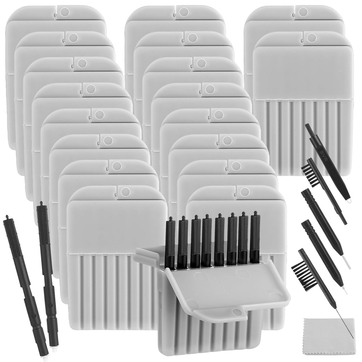 Threlaco 166 Pcs Hearing Aid Wax Guard Filters Hearing Aid Cleaning Tools Accessories Wax Traps Cleaning Tools Kit with Carry Case Compatible with Phonak Widex