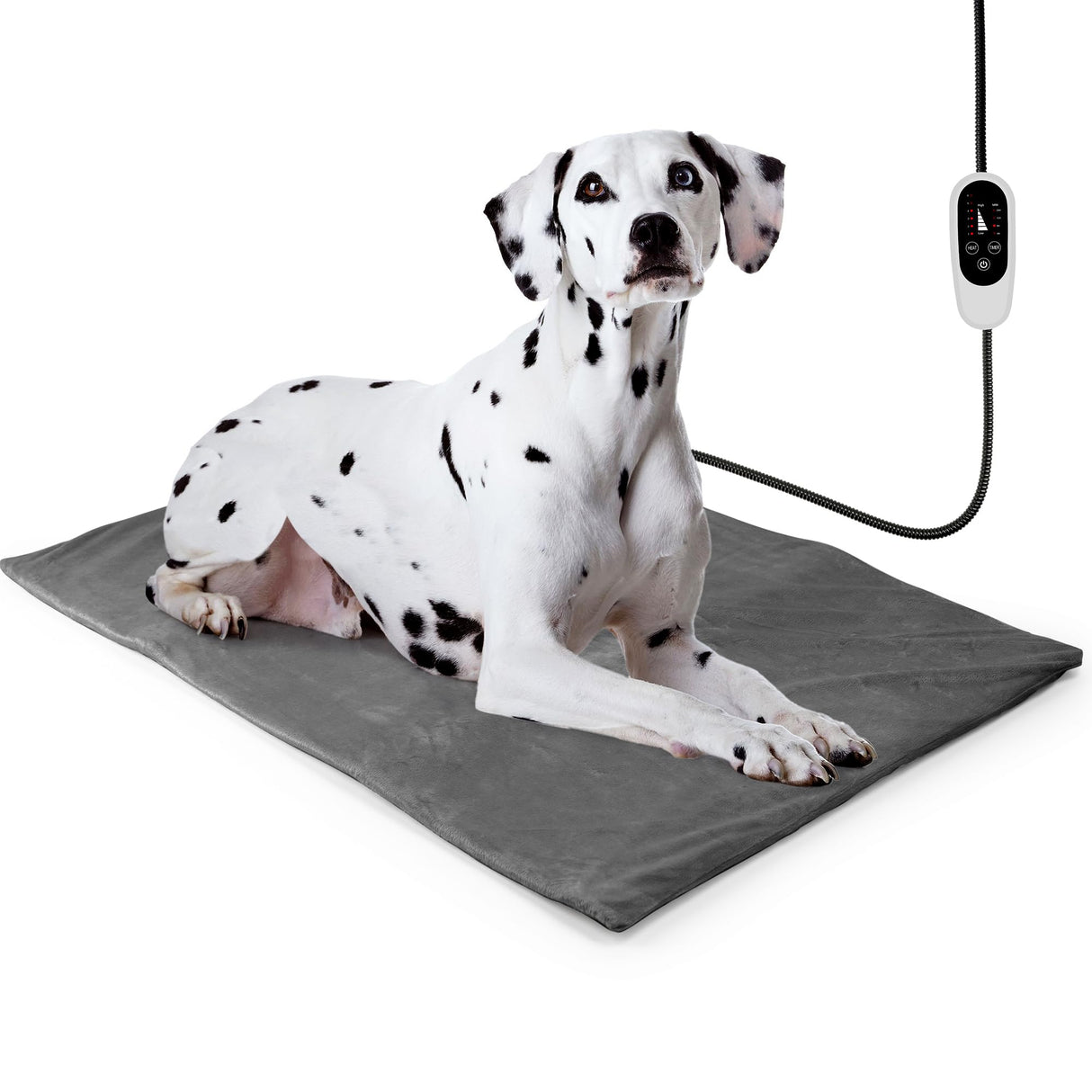 NICREW Large Dog Heating Pad, 35.4" x 23.6" Temperature Adjustable Heated Dog Bed with Auto Shut Off Timer, Indoor Pet Heated Bed Mat for Cats and Dogs