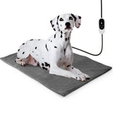 NICREW Large Dog Heating Pad, 35.4" x 23.6" Temperature Adjustable Heated Dog Bed with Auto Shut Off Timer, Indoor Pet Heated Bed Mat for Cats and Dogs