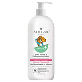 ATTITUDE Baby Bottle and Dishwashing Liquid, EWG Verified, No Added Dyes or Fragrances, Tough on Milk Residue and Grease, Vegan and Cruelty-free, Unscented, 33.8 Fl Oz