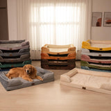 Comfort Expression Orthopedic Dog Bed for Extra Large Dogs 45x35 Inch, Waterproof Supportive Egg Crate Foam XL Pet Bed with Removable Bolsters, Dog Couch with Washable Cover & Non-Slip Bottom, Brown