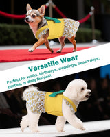 CuteBone Dog Dress for Small Dogs Girl, Banana Summer Dresses with Bow & Ruffle Sleeve, UPF50+ Sun Protection, Cute Pet Clothes for Puppy for Birthday Wedding Party Beach ZSFX03L