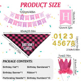 HACRAHO Dog Birthday Bandana Hat Set，1 Set Puppy Birthday Party Supplies for Girl Dogs Dog Birthday Decorations with Birthday Numbers Pet Party Hats Scarf Banner Set for Small Medium Dogs(Red)