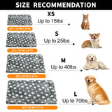 ROFKISS Washable Dog Bed Mat With Anti-Slip Bottom, Deluxe Plush Memory Foam Crate Pad & Waterproof Outdoor Kennel Mat For Dogs & Cats-Durable Crates Beds, Large Medium Small Puppy Size 30" x 20",Gray