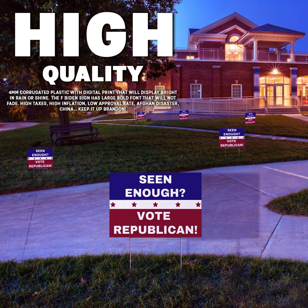 Vote Republican 2024 Yard Sign | Anti-Democrat Trump MAGA Republican Double Sided Election Garden Sign for Americans | Made in USA 12 X 18" Lawn Decoration