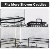 14 Pack Shower Caddy Adhesive Replacement, Strong Adhesive Hooks, Waterproof Shower Adhesive Strips, No Drilling, for Bathroom Storage Shelves and Kitchen Racks