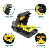 SZHLUX 4 Pack Mouse Traps, Mouse Traps Indoor for Home, Small Mice Trap and Reusable Mouse Trap (Large), Black