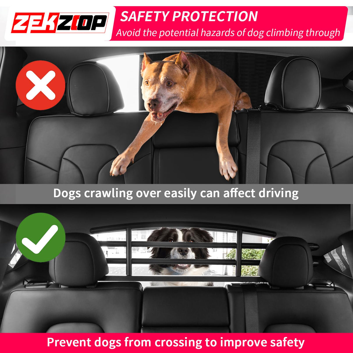 Zekzoop Pet Barrier Compatible with 2025 2026 Toyota 4Runner Behind 2nd Row Backseat Car Pet Barrier Divider Gate Trunk Cargo Area Heavy-Duty Carbon Steel Dog Barriers for 4 Runner Accessories