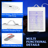 Qualirey Electric Bug Zapper Indoor, 3000V Powerful Mosquito Killer USB Powered Mosquito Zapper Lamp, Insect Traps Fly Zapper for Home, Kitchen, Bedroom, Baby Room, Office(White)