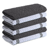 100% Cotton Kitchen Towels - 15x25 Inch Ultra Soft Tea Towel, Super Absorbent Terry Dish Towels for Kitchen Linens |Grey|