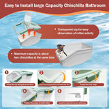 Arfubye Large Chinchilla Sand Bath Container Kit Plastic Chinchillas Dust Bath House with Sand Cup and Sand Shovel Hamster Shower Room for Hedgehog Guinea Pig Squirrel and Other Small Animals(Green)