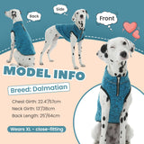 ROZKITCH XXX-Large Dog Sweater with Fleece Lining, Knit Fabric Pet Jacket Jumpsuit, Adjustable Reflective Vest with Zipper Opening on The Back and Neck for Harness, Easy Maintenance Blue, 3XL