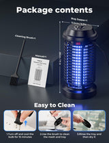 YISSVIC Bug Zapper Outdoor Indoor Waterproof Electric Mosquito Lamp Fly Zapper Killer Effective 4200V Plug in for Home Patio Office Courtyard